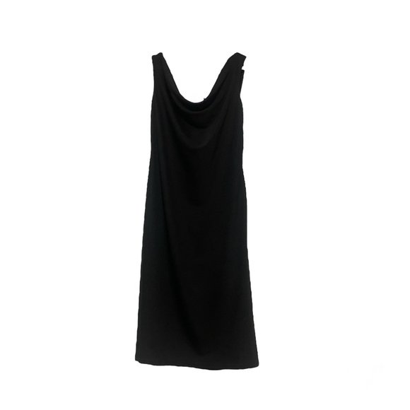 David Meister Black Cowl-neck Dress Size 2 Classic LBD Formal - Picture 1 of 8